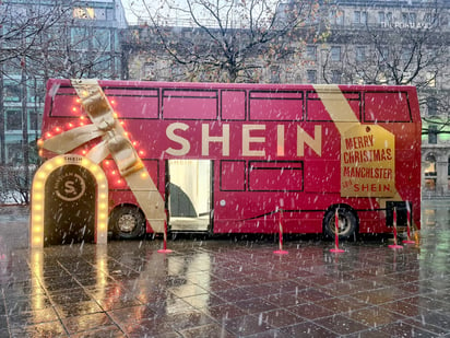 SHEIN red double-decker bus hire in place for Christmas.