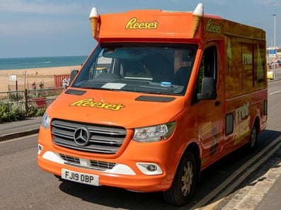 A modern Mercedez ice cream van used by Reese's