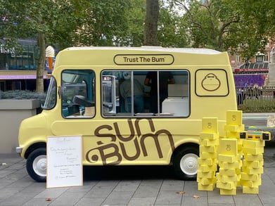 An ice cream truck hired by Sun Bum