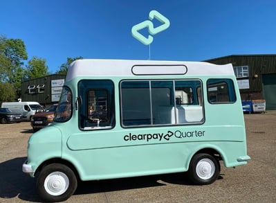 Clearpay branded ice cream hire van