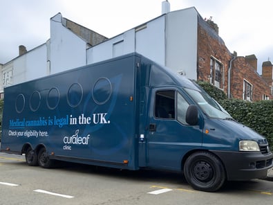 The Curaleaf large exhibition van on the move