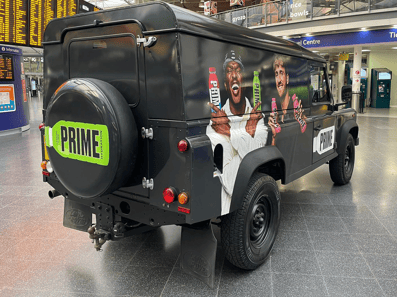 The back of the Prime Land Rover Defender