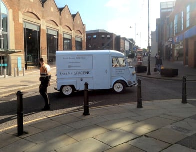 Fresh H-Van being driven as part of logistical support