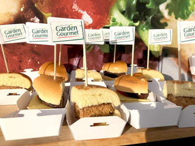 Garden Gourmet vegan burger samples