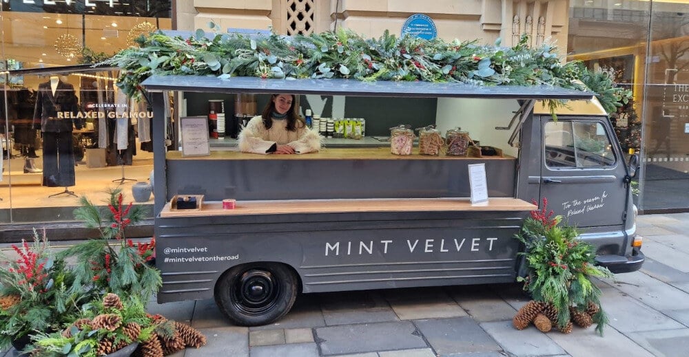 The Mint Velvet Estafette Christmas vehicle