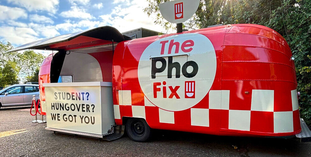 Pho used an Airstream to attend universities, choosing higher learning as their marketing venues.