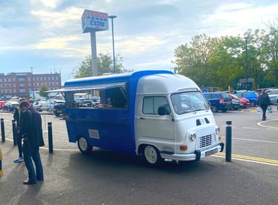 Tesco's Renault Estafette, using the car park as a product sampling location