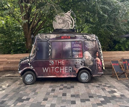 The Witcher ice cream van outside