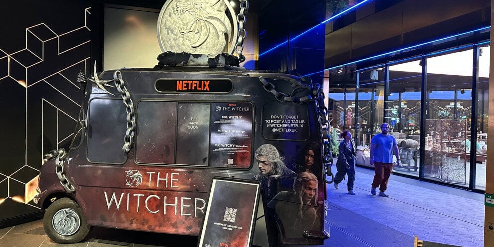 The Witcher ice cream van inside a studio